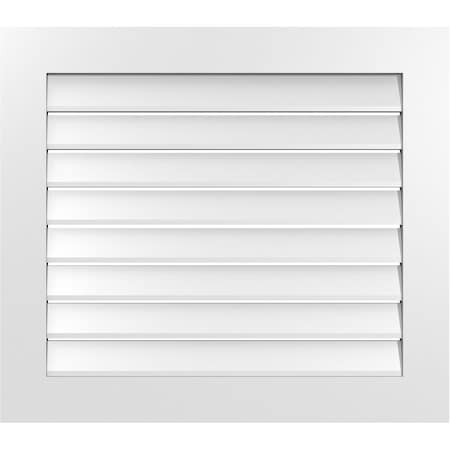 Ekena Millwork Vertical Surface Mount PVC Gable Vent: Functional, w/ 3-1/2"W x 1"P Standard Frame, 34"W x 30"H GVPVE34X3001SF
